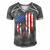 Bigfoot American Usa Flag Patriotic 4Th Of July Men's Short Sleeve V-neck 3D Print Retro Tshirt Grey