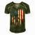 Bigfoot American Usa Flag Patriotic 4Th Of July Men's Short Sleeve V-neck 3D Print Retro Tshirt Green