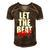 Let The Beat Drop Funny Dj Mixing Men's Short Sleeve V-neck 3D Print Retro Tshirt Brown