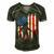 Bigfoot American Usa Flag Patriotic 4Th Of July Men's Short Sleeve V-neck 3D Print Retro Tshirt Forest