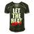 Let The Beat Drop Funny Dj Mixing Men's Short Sleeve V-neck 3D Print Retro Tshirt Forest