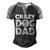 Crazy Dog Dad V2 Men's Henley Shirt Raglan Sleeve 3D Print T-shirt Black Grey
