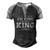 Im King Doing King Things Men's Henley Shirt Raglan Sleeve 3D Print T-shirt Black Grey