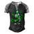Love Gnomes Irish Shamrock St Patricks Day Four Leaf Clover  Men's Henley Shirt Raglan Sleeve 3D Print T-shirt Black Grey