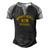 Orange Beach Al Alabama Gym Style Distressed Amber Print Men's Henley Raglan T-Shirt Black Grey