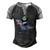 Panda Riding Dinosaur Men's Henley Shirt Raglan Sleeve 3D Print T-shirt Black Grey