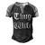 Thug Wife V3 Men's Henley Shirt Raglan Sleeve 3D Print T-shirt Black Grey