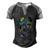 Turntable Dj Gorilla Splash Music Producer Monkey Dj Disc Gift Men's Henley Shirt Raglan Sleeve 3D Print T-shirt Black Grey