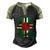 Dominica Flag   Men's Henley Shirt Raglan Sleeve 3D Print T-shirt Black Forest