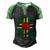 Dominica Flag   Men's Henley Shirt Raglan Sleeve 3D Print T-shirt Black Green
