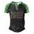 Mind Your Own Uterus V11 Men's Henley Shirt Raglan Sleeve 3D Print T-shirt Black Green