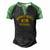 Orange Beach Al Alabama Gym Style Distressed Amber Print Men's Henley Raglan T-Shirt Black Green