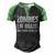 Zombies Eat Brains So Youre Safe Men's Henley Shirt Raglan Sleeve 3D Print T-shirt Black Green