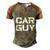 Car Guy Distressed Men's Henley Shirt Raglan Sleeve 3D Print T-shirt Brown Orange