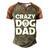 Crazy Dog Dad V2 Men's Henley Shirt Raglan Sleeve 3D Print T-shirt Brown Orange