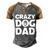 Crazy Dog Dad V2 Men's Henley Shirt Raglan Sleeve 3D Print T-shirt Grey Brown