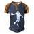 Basketball Player Retro Lines Gift Men's Henley Shirt Raglan Sleeve 3D Print T-shirt Blue Brown