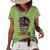 100 That Witch Halloween Costume Messy Bun Skull Witch Girl Women's Loose T-shirt Green