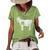 Vintage St Patricks Day Funny Goat Irish Llama Shamrock Gift  Women's Short Sleeve Loose T-shirt Green