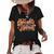 Groovy Spooky Mama Retro Halloween Ghost Witchy Spooky Mom Women's Short Sleeve Loose T-shirt Black
