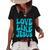 Love Like Jesus Religious God Christian Words Great Gift V2 Women's Short Sleeve Loose T-shirt Black