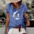 Faith Cross Crescent Moon With Sunflower Christian Religious Women's Short Sleeve Loose T-shirt Blue