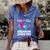 Pink Or Blue Grandma Loves You Gift Gender Reveal Cool Gift Women's Short Sleeve Loose T-shirt Blue