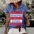Stars Stripes Equal Rights Bold 4Th Of July Womens Rights Women's Short Sleeve Loose T-shirt Blue
