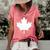 Canadian Flag Women Men Kids Maple Leaf Canada Day Women's Short Sleeve Loose T-shirt Watermelon