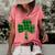 Green Buffalo Plaid Shamrock Lucky St Patricks Day Womens  Women's Short Sleeve Loose T-shirt Watermelon