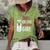Dad Of The Birthday Girl Matching Birthday Outfit Llama Women's Short Sleeve Loose T-shirt Green