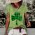 Green Buffalo Plaid Shamrock Lucky St Patricks Day Womens  Women's Short Sleeve Loose T-shirt Green
