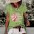 Sunflower Pink Ribbon Breast Caner Women's Short Sleeve Loose T-shirt Green