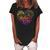 Happy Mothers Day With Tie-Dye Heart Mothers Day  Women's Loosen Crew Neck Short Sleeve T-Shirt Black