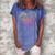 Happy Mothers Day With Tie-Dye Heart Mothers Day  Women's Loosen Crew Neck Short Sleeve T-Shirt Blue