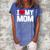 I Heart My Mom Love My Mom Happy Mothers Day Family Outfit  Women's Loosen Crew Neck Short Sleeve T-Shirt Blue