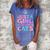 Just A Girl Who Loves Cats Cute Cat Lover Women's Loosen Crew Neck Short Sleeve T-Shirt Blue