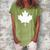Canadian Flag Women Men Kids Maple Leaf Canada Day Women's Loosen Crew Neck Short Sleeve T-Shirt Green