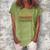 Thankful Teacher Job Sweater Fall Present Women's Loosen Crew Neck Short Sleeve T-Shirt Green