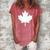 Canadian Flag Women Men Kids Maple Leaf Canada Day Women's Loosen Crew Neck Short Sleeve T-Shirt Watermelon