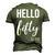 Hello 50 Fifty Est 1972 50Th Birthday 50 Years Old Men's 3D T-shirt Back Print Army Green