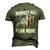Respect All Fear Men's 3D T-shirt Back Print Army Green