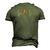 Vintage Baseball Player Heartbeat Baseball Men's 3D T-Shirt Back Print Army Green