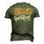 Vintage Spooky Vibes Halloween Novelty Graphic Art Men's 3D T-shirt Back Print Army Green