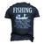 Art Of Fishing Men's 3D T-shirt Back Print Navy Blue