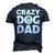 Crazy Dog Dad V2 Men's 3D T-shirt Back Print Navy Blue