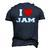 I Love Jam I Heart Jam Men's 3D T-Shirt Back Print Navy Blue