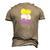 Cottagecore Aesthetic Kawaii Frog Pile Nonbinary Pride Flag Men's 3D T-Shirt Back Print Khaki