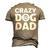 Crazy Dog Dad V2 Men's 3D T-shirt Back Print Khaki