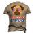 Red White And Pug Usa Dog 4Th July Men's 3D T-shirt Back Print Khaki